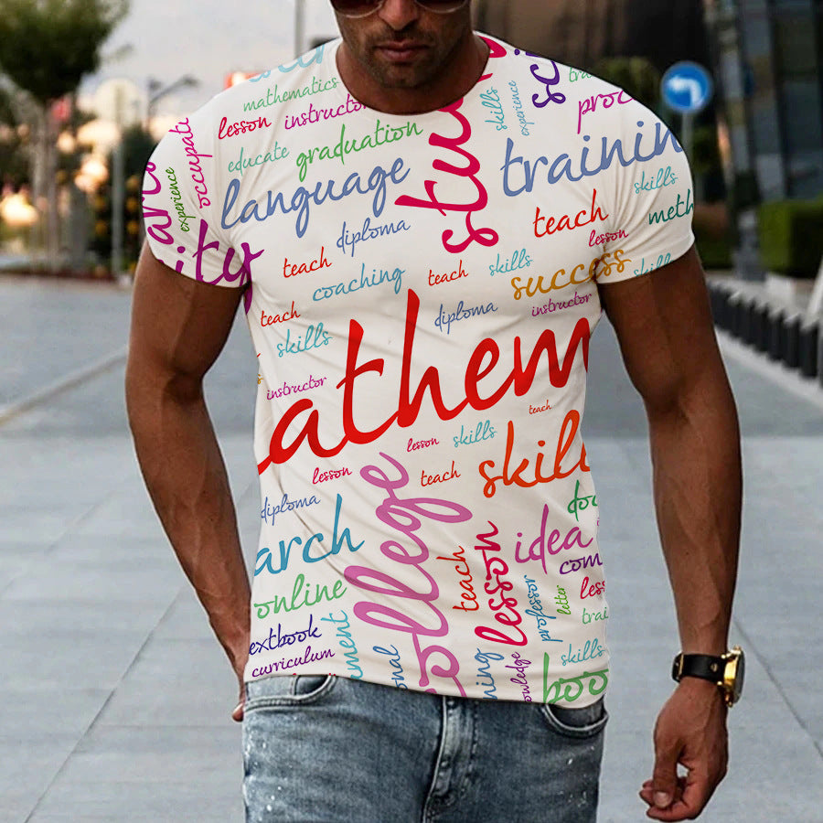 Printed 3D Short Sleeve T-Shirt