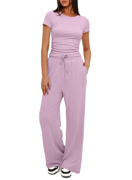 Two-piece Solid Color Sports Yoga Suit