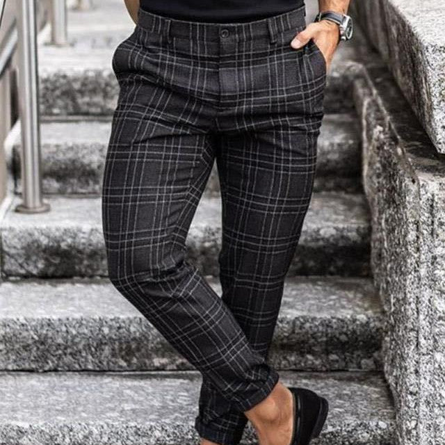 Plaid Print Thin Pants