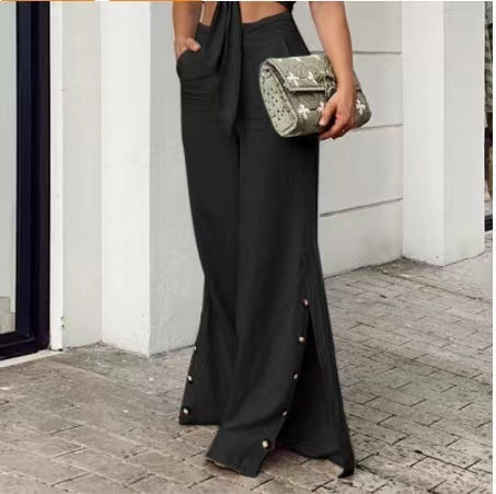 Spring Fashion High Waist  Wide Leg Pants