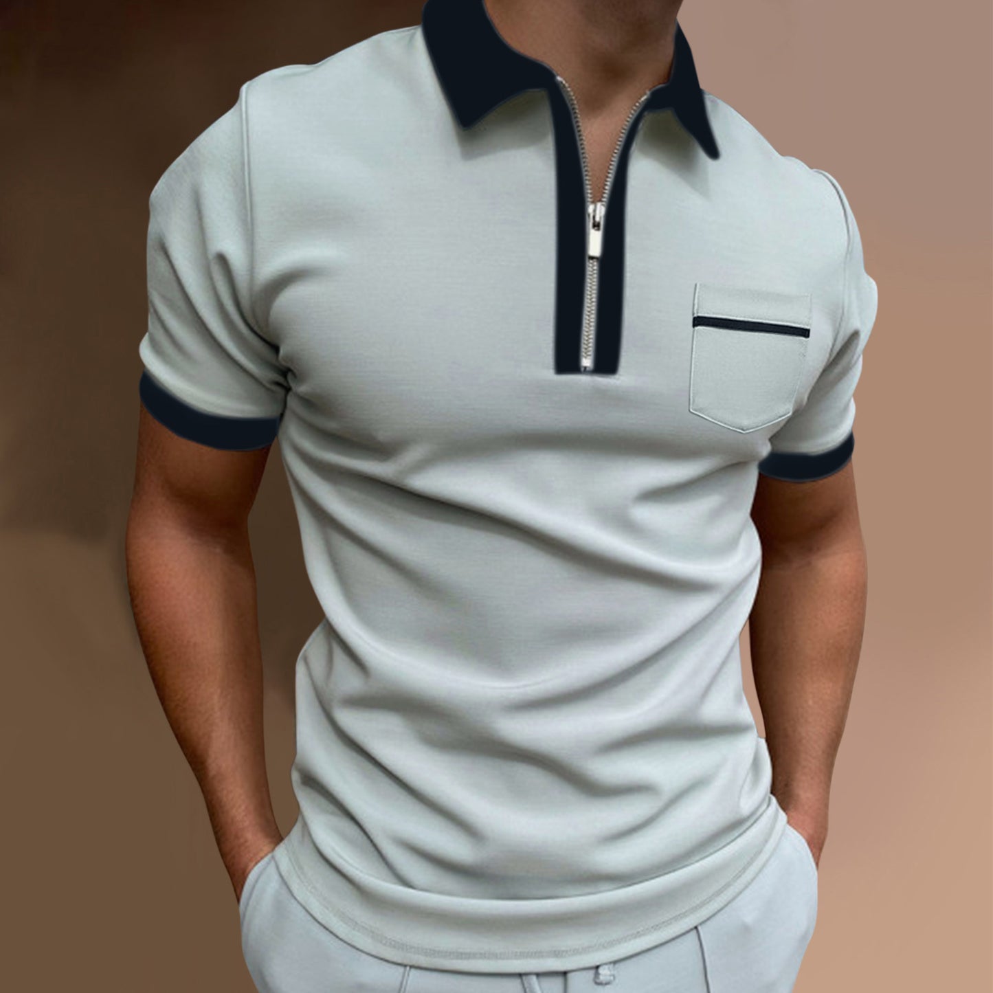 Lapel Fashion Slim Pocket POLO T-Shirt