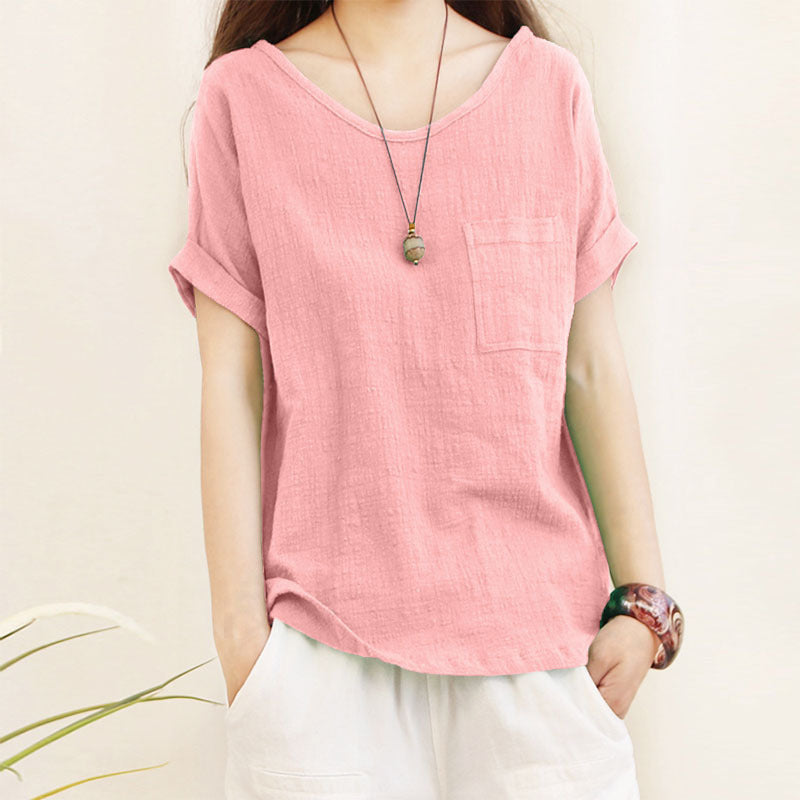 Literary Style Korean Version Short Sleeve Top